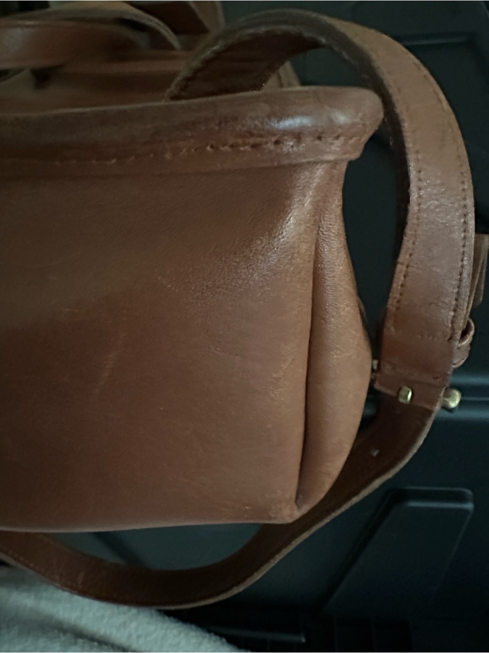 Coach Brown Leather Backpack with Gold Hardware #9960 - Picture 7 of 10